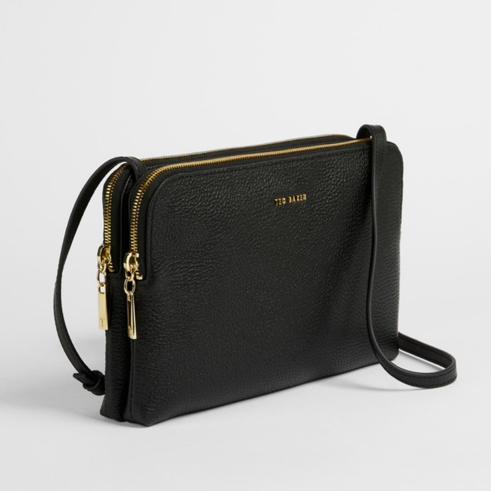 Ted Baker Daniibar Double Zip Leather Crossbody Bag